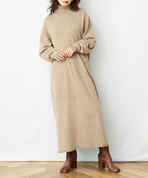 「AZUL ENCANTO」 ニットワンピース FREE ベージュ レディース_画像3