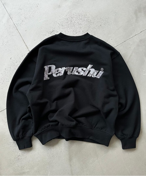 Perushu トレーナー スウェット Perushu embroidered logo clue sweat