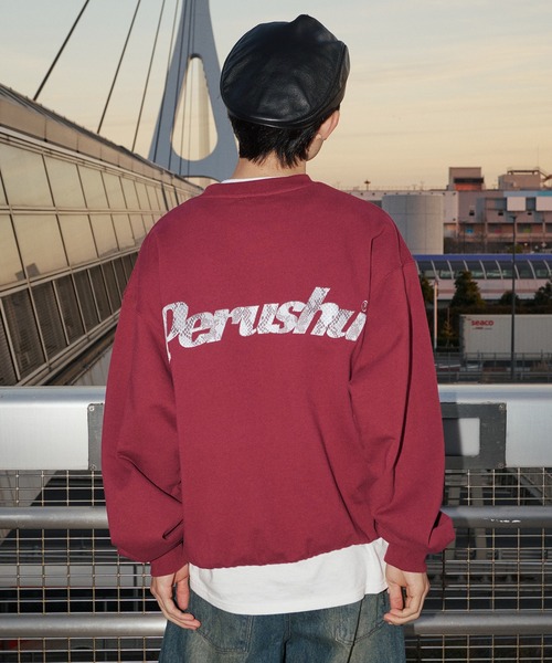 Perushu トレーナー スウェット Perushu embroidered logo clue sweat