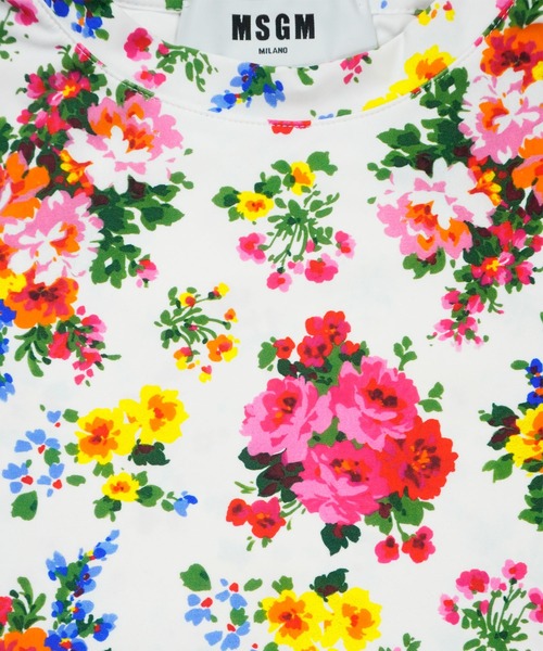 MSGM フラワー柄半袖トップス★ セール】クロシェ編みフラワー柄半袖トップス（Tシャツ/カットソー