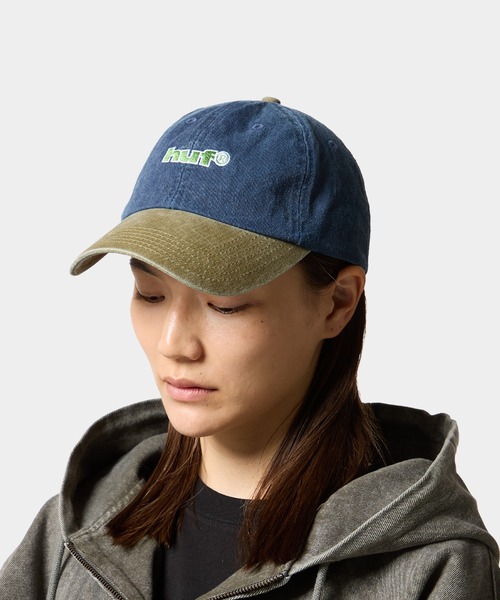 帽子 AN HONEST LIVING 6-Panel Cap HUF（ハフ） キャップ 帽子 TWO TONE 89 WASHED 6 PANEL HAT メンズ