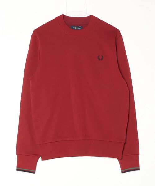 「FRED PERRY」 スウェットカットソー S ワイン レディース
