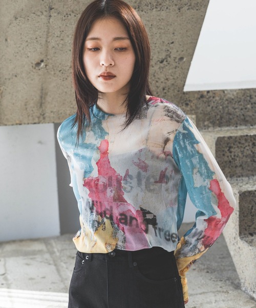 「JEANASIS」 長袖カットソー FREE ベージュ系その他 レディース_画像3