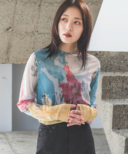 「JEANASIS」 長袖カットソー FREE ベージュ系その他 レディース_画像4