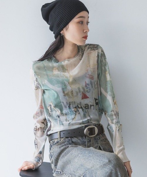 「JEANASIS」 長袖カットソー FREE ベージュ系その他 レディース_画像7