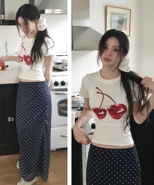 ViViDAY tシャツ チェリー柄半袖tシャツ レディース : ZOZOTOWN Yahoo