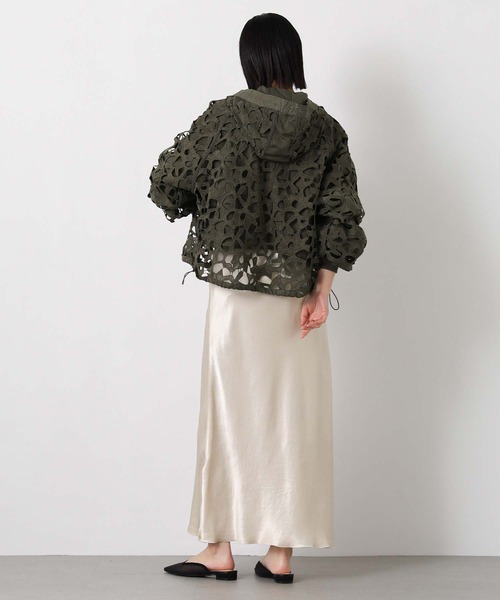 RISLEY リズレー ジップアップ レースブルゾン ブラック花柄 黒 Risley ブルゾン アウター レースリバーシブルブルゾン レディース