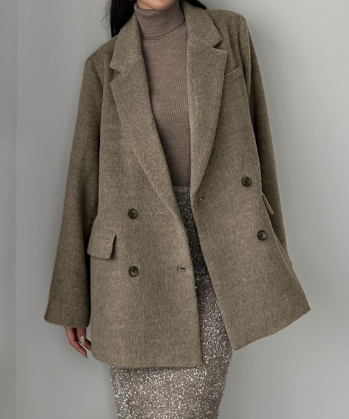 「Louere」 ジャケット MEDIUM モカ レディースの画像