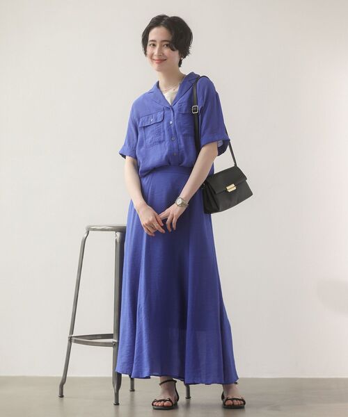 【あやはゆ】シャツ&amp;スカートセット ANGIE セットアップ 「2点セット」レザーライクシャツ＆スカート
