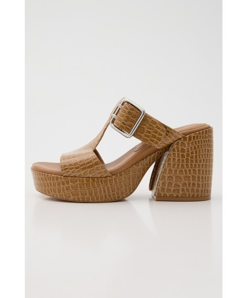 サンダル CROCO CHUNKY HEEL サンダル レディースの画像
