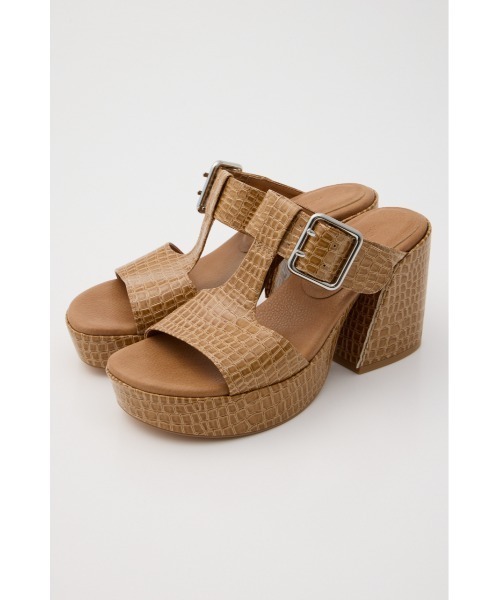 サンダル CROCO CHUNKY HEEL サンダル レディースの画像