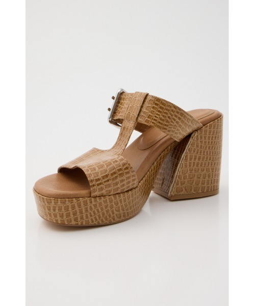 サンダル CROCO CHUNKY HEEL サンダル レディースの画像