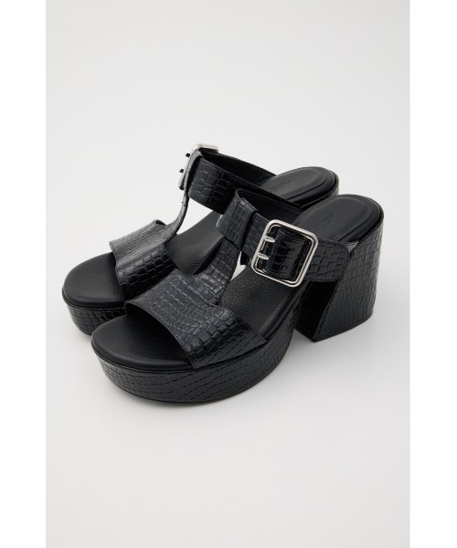 サンダル CROCO CHUNKY HEEL サンダル レディースの画像