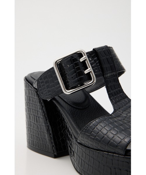 サンダル CROCO CHUNKY HEEL サンダル レディースの画像