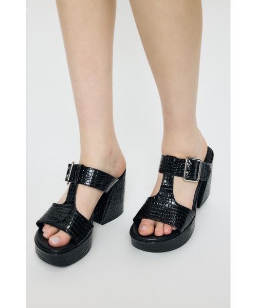 サンダル CROCO CHUNKY HEEL サンダル レディースの画像