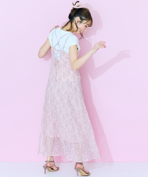 「marun」 キャミソールワンピース 3L ピンク レディース_画像7