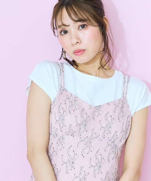 「marun」 キャミソールワンピース 3L ピンク レディース_画像8