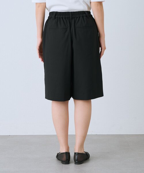 ハーフパンツ パンツ 予約「接触冷感/抗ピリング性/シワになりにくい/手洗い可」リネンライクハーフパンツ レディースの画像