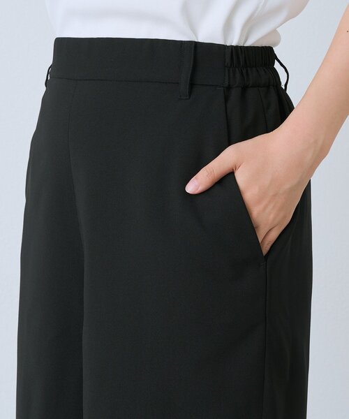 ハーフパンツ パンツ 予約「接触冷感/抗ピリング性/シワになりにくい/手洗い可」リネンライクハーフパンツ レディースの画像