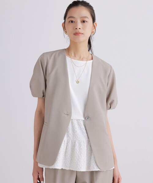 5分袖パフスリーブジャケット パフスリーブジャケット（ファッション）の商品一覧 通販 - Yahoo