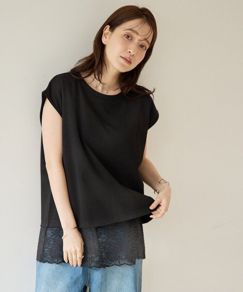 tシャツ 半袖 「Noka」後ろレーススリットTシャツ レディース | Discoat
