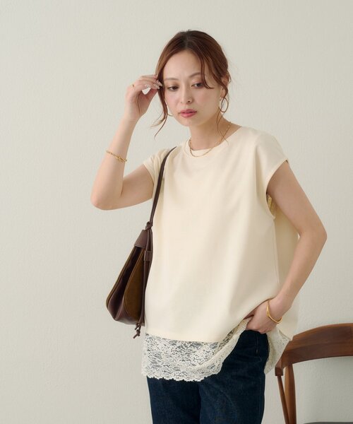 tシャツ 半袖 「Noka」後ろレーススリットTシャツ レディース | Discoat | 04