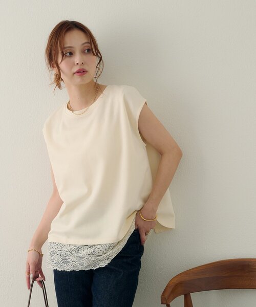 tシャツ 半袖 「Noka」後ろレーススリットTシャツ レディース | Discoat | 07