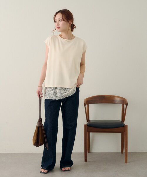 tシャツ 半袖 「Noka」後ろレーススリットTシャツ レディース | Discoat | 08