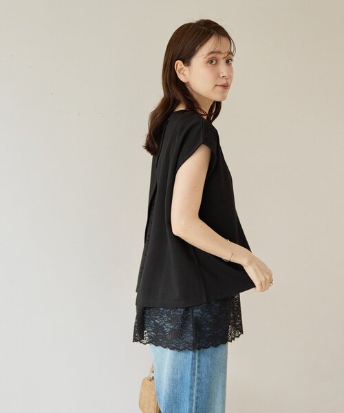 tシャツ 半袖 「Noka」後ろレーススリットTシャツ レディース | Discoat | 12