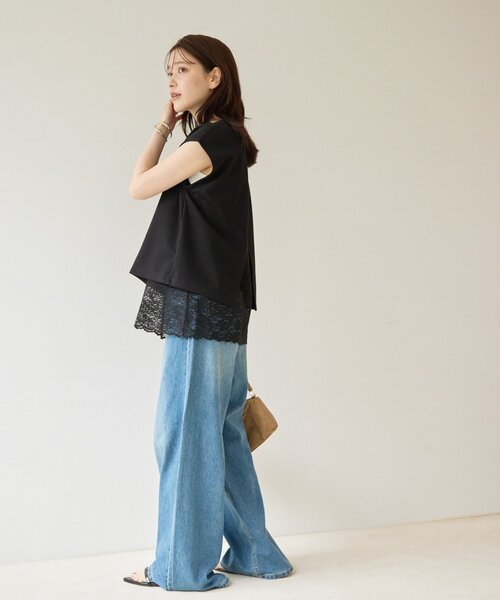 tシャツ 半袖 「Noka」後ろレーススリットTシャツ レディース | Discoat | 17
