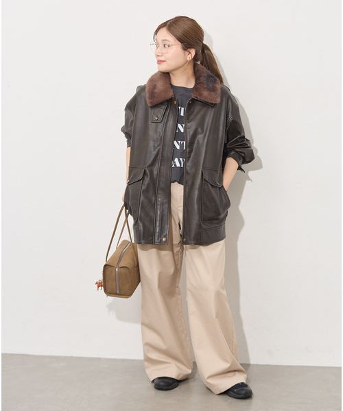 JOURNAL　STANDARD　レザージャケット ファー襟付き　こがね JOURNAL STANDARD（ジャーナルスタンダード） レザージャケット