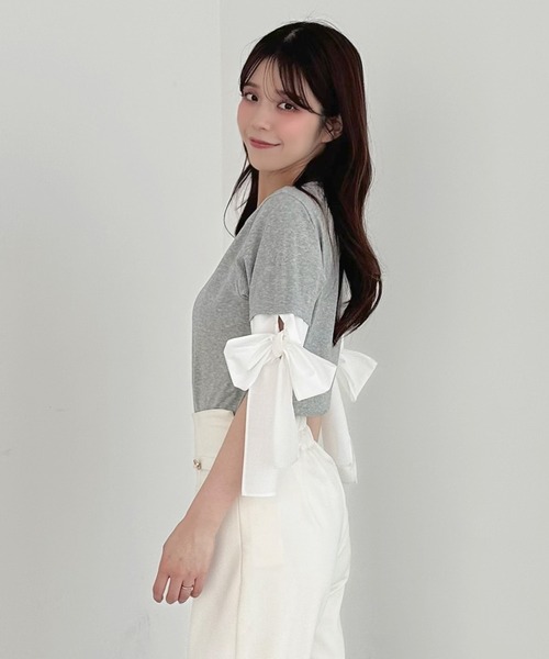 eimy istoire バックリボン 半袖 EIMY ISTOIRE（エイミーイストワール） tシャツ 半袖 ATTACHED