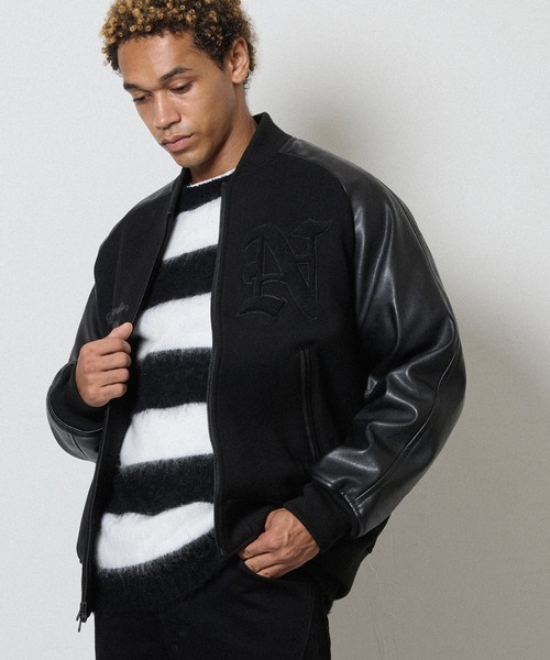 NUMBER (N)INE（ナンバーナイン） スタジャン RAGLAN SLEEVE PATCHED