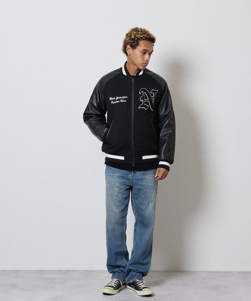 NUMBER (N)INE（ナンバーナイン） スタジャン RAGLAN SLEEVE PATCHED