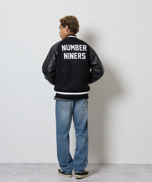NUMBER (N)INE エンブレムスカジャン NUMBER (N)INE（ナンバーナイン） スタジャン RAGLAN SLEEVE PATCHED