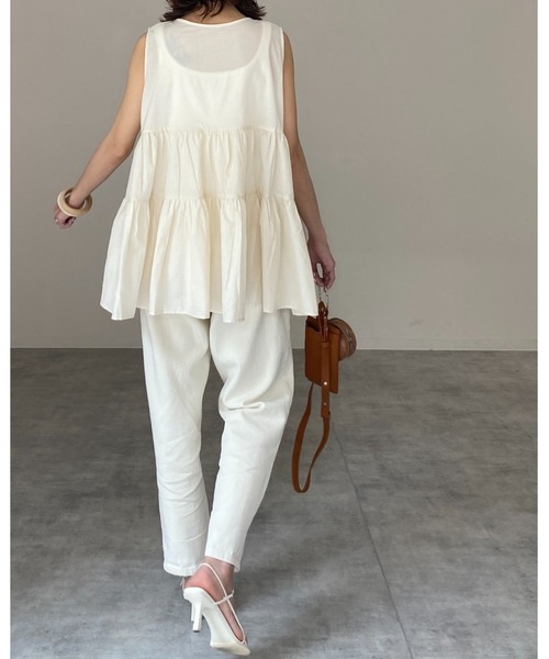 She's Closet チュニック ノースリーブコットンティアード