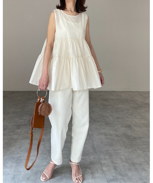 She's Closet チュニック ノースリーブコットンティアード