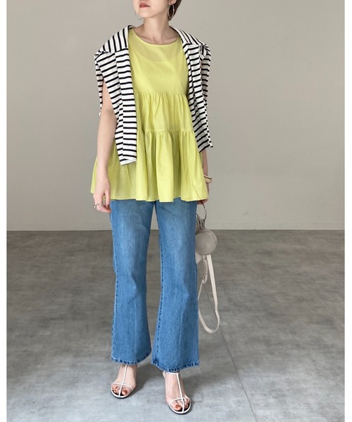 〈dosa〉コットン ノースリーブ チュニック She's Closet チュニック ノースリーブコットンティアードチュニック