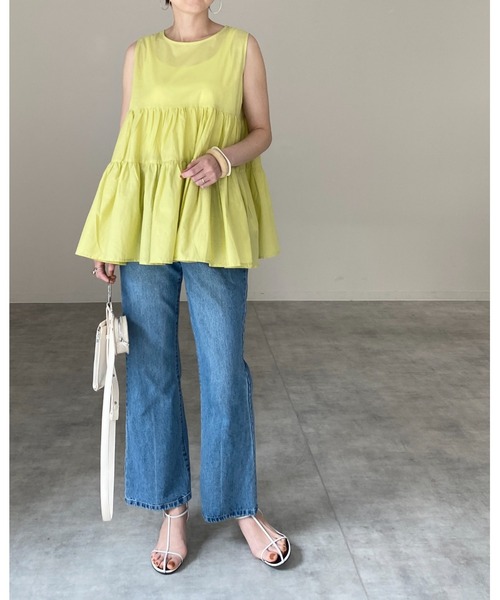 〈dosa〉コットン ノースリーブ チュニック She's Closet チュニック ノースリーブコットンティアードチュニック