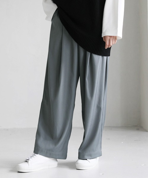 LILL シンセティックレザータックワイドバルーンパンツ LILL（リル） パンツ タックワイドバルーンパンツ メンズ レディース