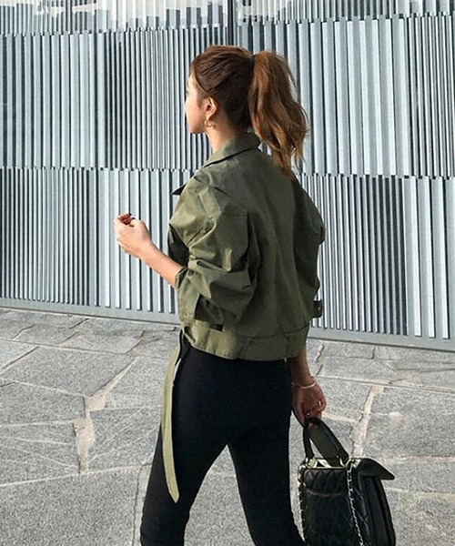 ♥️ 新品未使用♥️MICALLE フード付きミリタリージャケット カーキ ♥️新品未使用♥️ MICALLEMICALLEフード付きカーキミリタリー