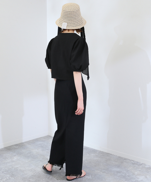 SLOBE IENA レディース シャツ ブラウス サッカー Vネック