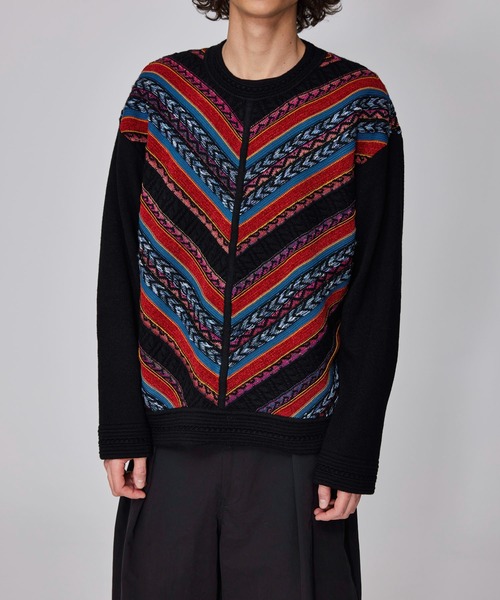 Iroquois（イロコイ） セーター ニット 7G MIX STRIPES PO メンズ