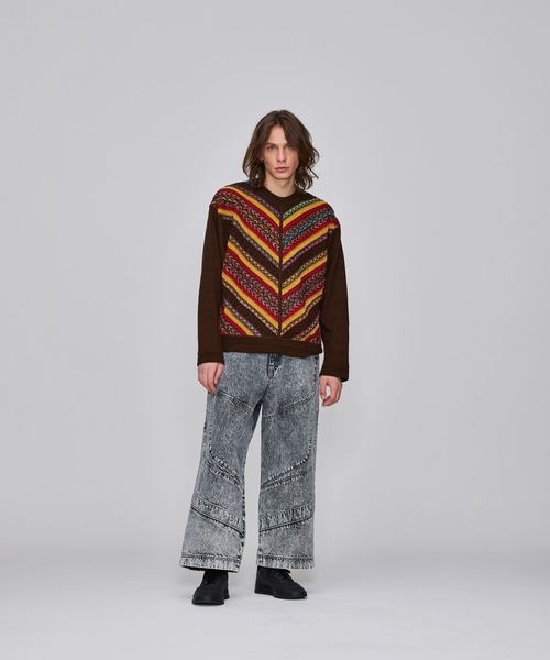 Iroquois（イロコイ） セーター ニット 7G MIX STRIPES PO メンズ