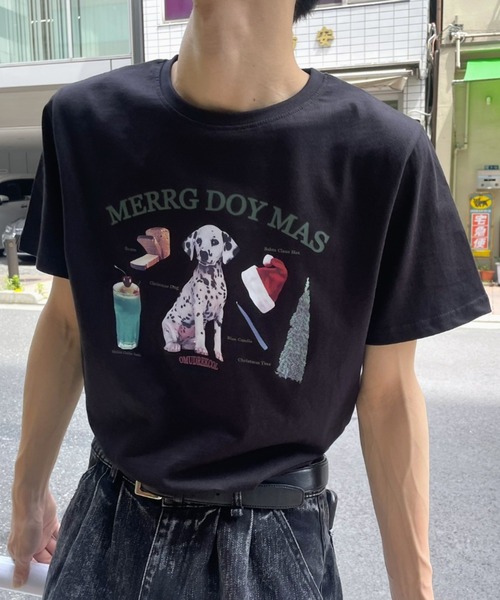B.R.U tシャツ 半袖 DOGグラフィックTシャツ レディース メンズ
