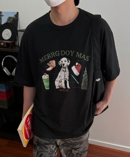 B.R.U tシャツ 半袖 DOGグラフィックTシャツ レディース メンズ