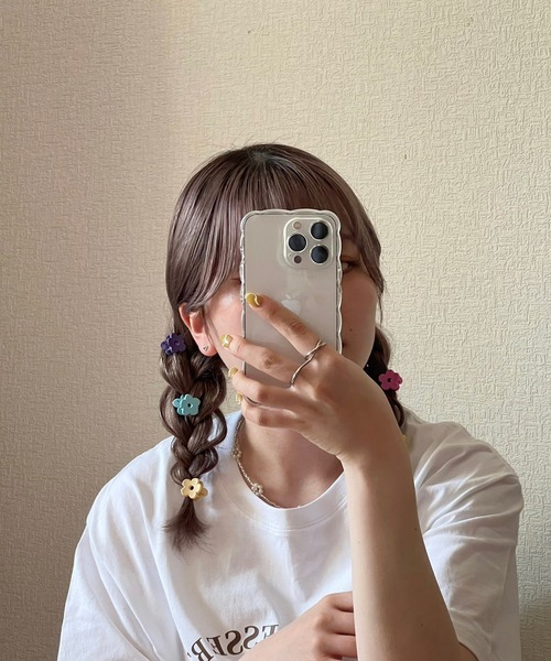ヘアクリップ カラフルフラワーミニヘアクリップSET : ZOZOTOWN Yahoo