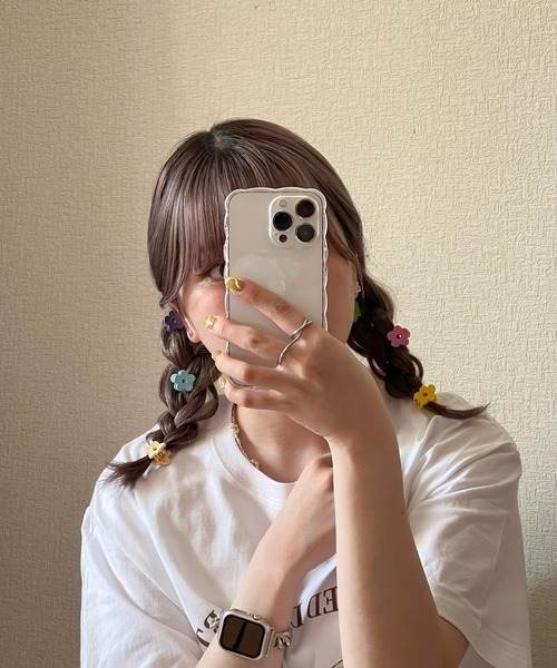 ヘアクリップ カラフルフラワーミニヘアクリップSET : ZOZOTOWN Yahoo