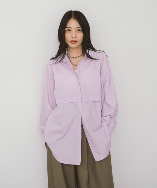 HANNE ブラウス シャツ オーバーサイズ2wayシャツ レディース