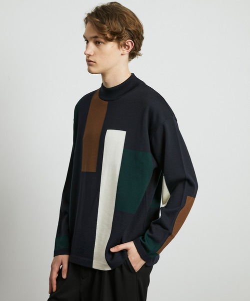 UNITED TOKYO カーブブロックニット ユナイテッドトウキョウ 長袖